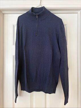Men's Navy Quarter-Zip Sweater